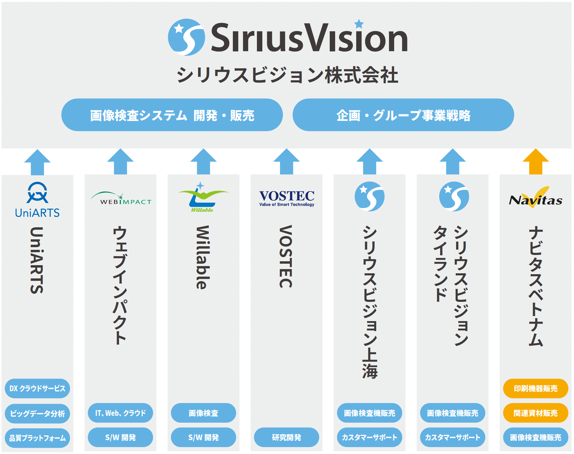 シリウスビジョン株式会社 グループ体制図